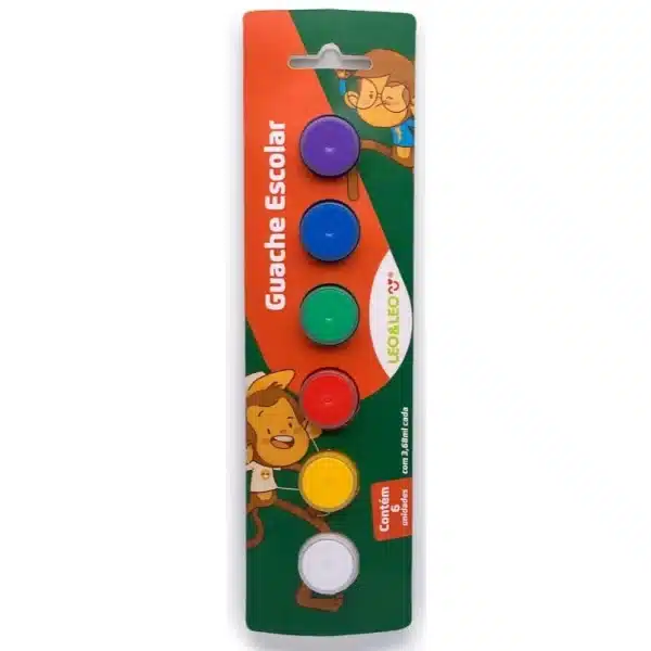 TINTA GUACHE 6 CORES LEO & LEO / MATERIAL ESCOLAR