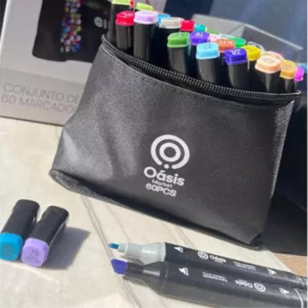 3 KIT CANETAS TOUCH 60 CORES OASIS / PONTA DUPLA - Imagem 1