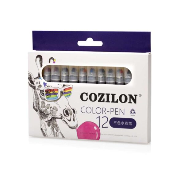 Canetas Criativas Tri-Color Cozilon – 12 Unidades