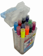 KIT DE CANETINHAS AQUARELÁVEIS | 12 CORES | PONTA MÉDIA | CARIMBO NA PONTA - Imagem 2