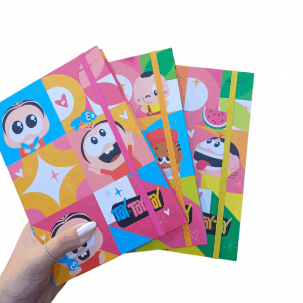 CADERNO MÉDIO BROCHURA TURMA DA MÔNICA | CAPA DURA EDIÇÃO COLORIDA COM ELÁSTICO |  FOLHA GROSSA