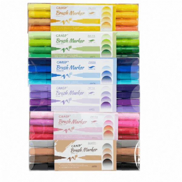 KIT DE MARCADORES ARTÍSTICOS | GRASP | PONTA DUPLA BRUSH TIP | 6 CORES