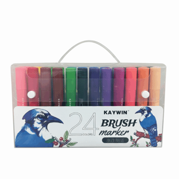 KIT MARCADORES KAYWIN BRUSH MARKER | 24 CORES | À BASE DE ÁGUA