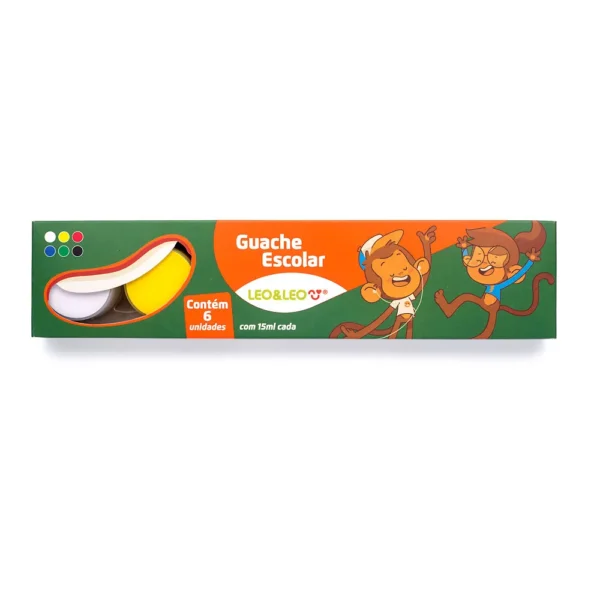 TINTA GUACHE 06 CORES LEO&LEO