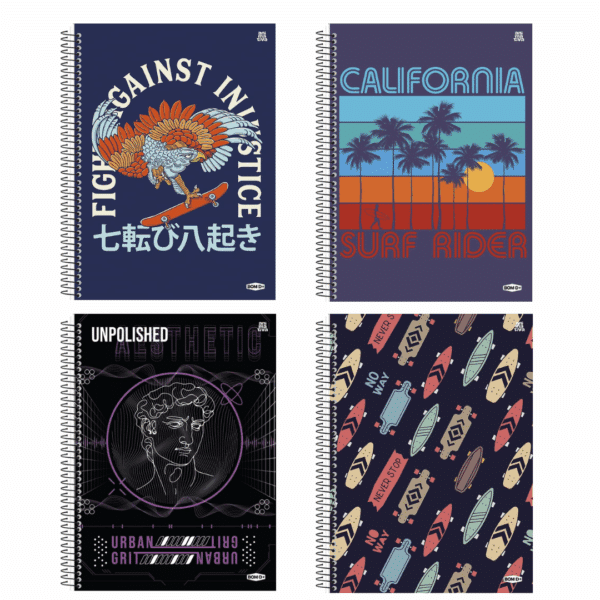 CADERNO UNIV. BOM D+| 10 MATÉRIAS | 160FLS | MASCULINO - ANIMATIVA