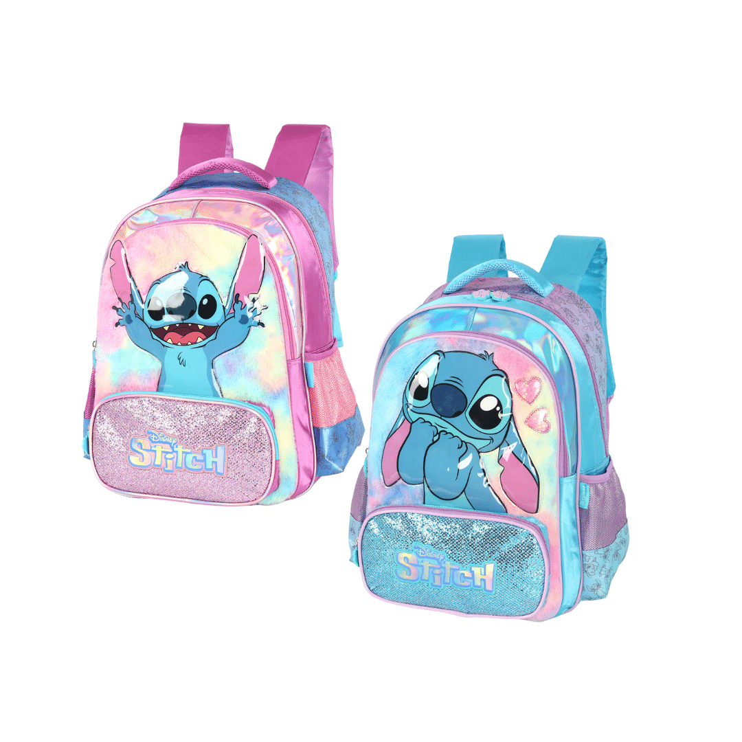 Cópia de Sem nome - 2025-11-25T153654.834 MOCHILA INFANTIL HOLOGRÁFICA STITCH PELÚCIA | ROSA E AZUL - LUXCEL - Imagem 1