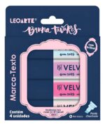 MARCA TEXTO VELVET C/BRILHO 4 CORES BRUNA TAVARES - BY LEOARTE