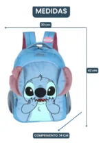 MOCHILA INFANTIL 3D STITCH E ANGEL COM ESTAMPA EM PELÚCIA - LUXCEL - Imagem 2