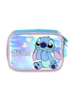 Estojo Box Juvenil Holográfico Stitch | Médio | com Divisória Interna | Zíper com Detalhe | Rosa ou Azul - Luxcel - Imagem 7