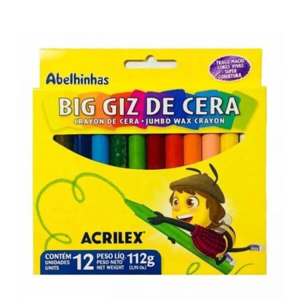 GIZ DE CERA BIG 12 CORES - ACRILEX