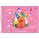 Caderno Desenho Capa Dura 80fls Preguiça/Capivara - Foroni - Imagem 2