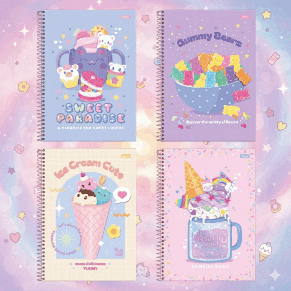 Caderno Universitário Sugar Rush | 10 matérias | Capa Dura | 160 fls | Adesivos - Foroni
