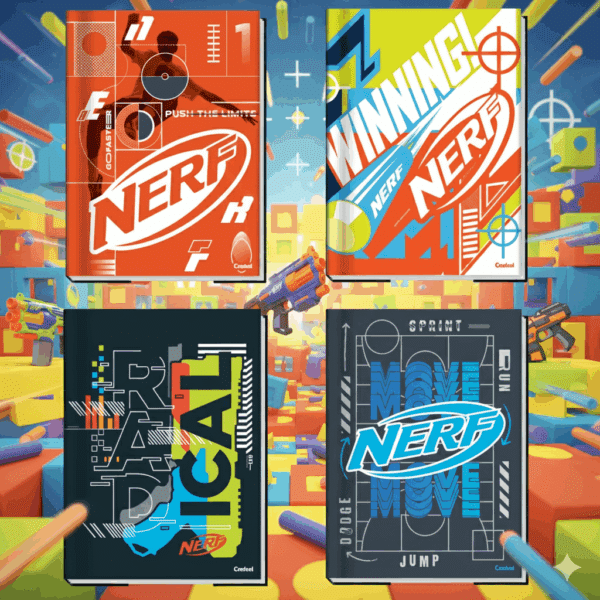 CADERNO BROCHURÃO NERF | CAPA DURA | 1 MATÉRIA | 80 FLS - CREDEAL