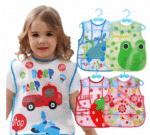 Avental Escolar Infantil de Amarrar | com Bolso | Impermeável | Estampas Diversas