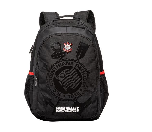 cori frente 2 Mochila Escolar Esportiva Corinthians Preta -Xeryus - Imagem 1