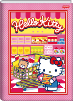 CADERNO BROCHURA HELLO KITTY - PEQUENO (1/4) | CARTELA DE ADESIVOS DUPLA - JANDAIA - Imagem 2