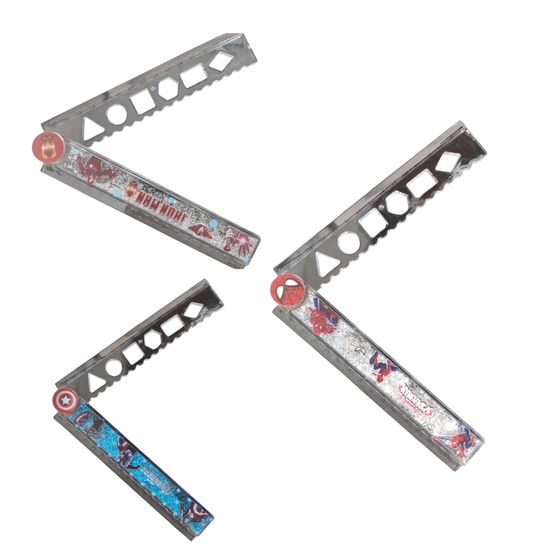 Cópia de Sem nome - 2026-01-26T145215.892 Régua Dobrável Heróis Marvel – Edição Liquid Glitter 30cm - Imagem 1