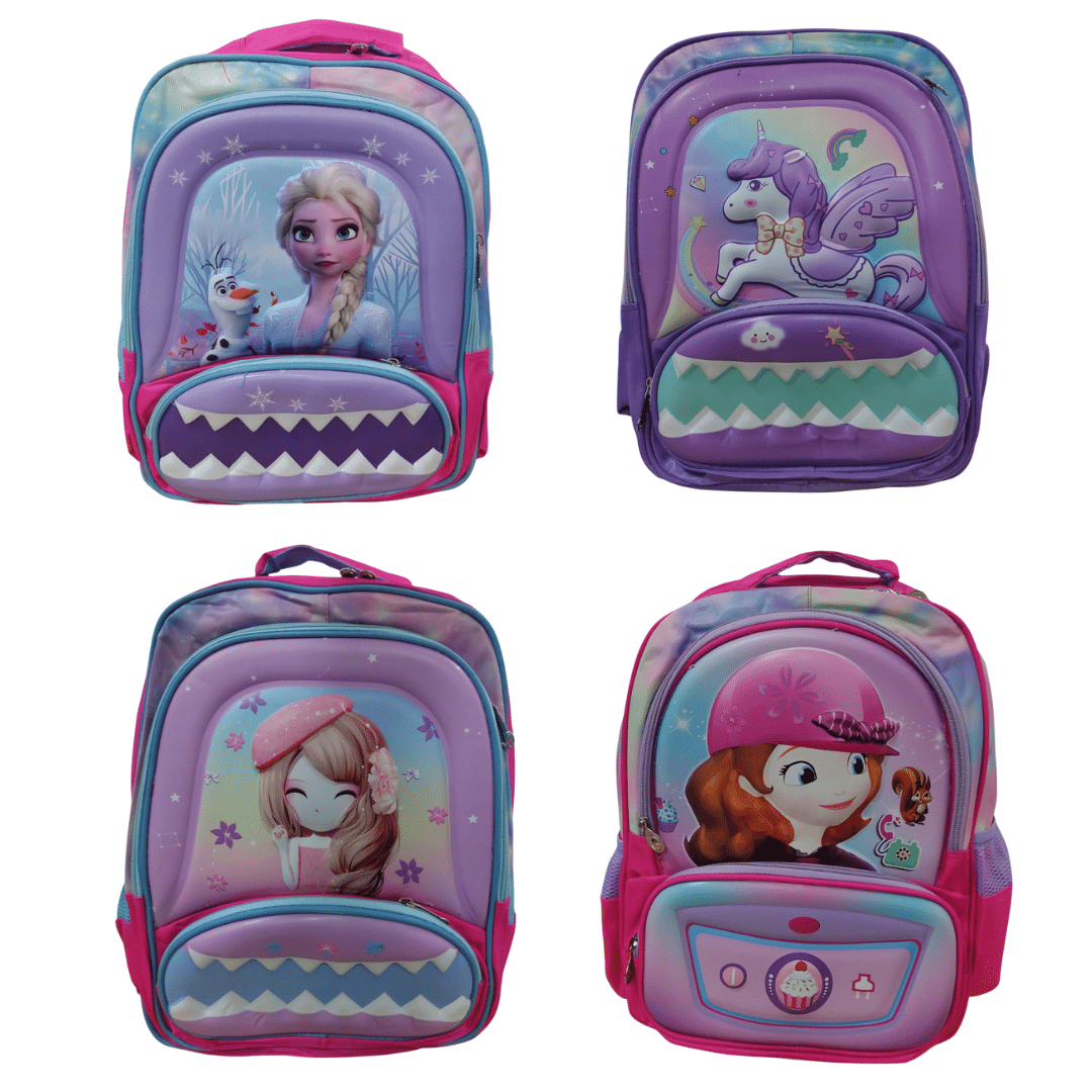 Cópia de Sem nome - 2026-01-28T120317.008 MOCHILA ESCOLAR 3D MENINAS - PERSONAGENS DIVERSOS | 2 DIVISÓRIAS - Imagem 1