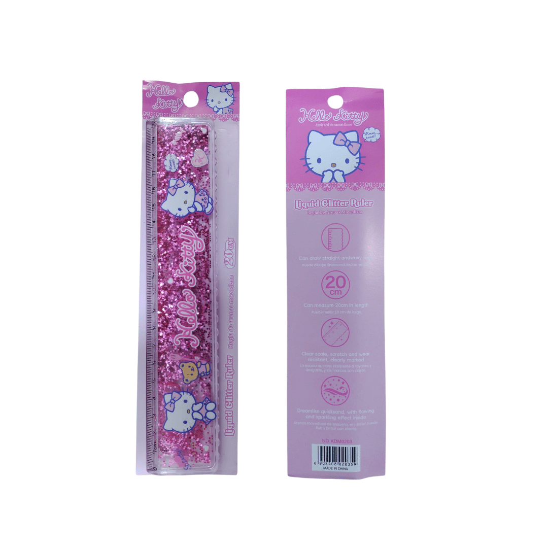 Cópia de Sem nome (86) RÉGUA HELLO KITTY GLITTER 20CM - Imagem 1