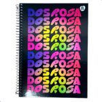 CADERNO UNIVERSITÁRIO "DOS ROSA" - 1 MATÉRIA | CAPA DURA | COM ADESIVOS - ANIMATIVA - Imagem 5