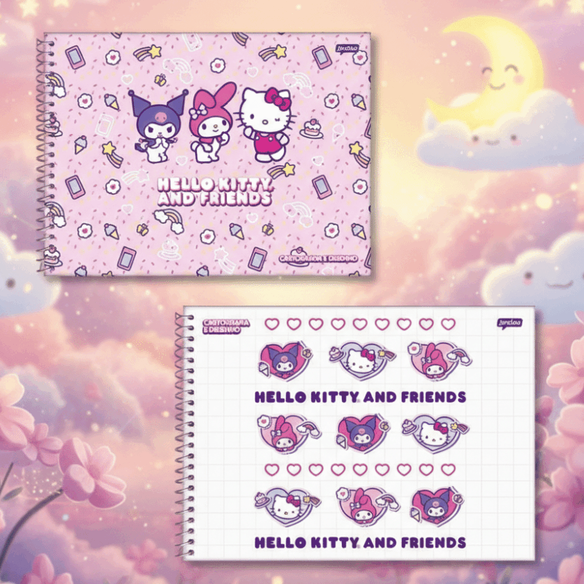 Gemini_Generated_Image_b7hzpqb7hzpqb7hz Caderno de Desenho Hello Kitty Besties Forever - Jandaia - Imagem 1