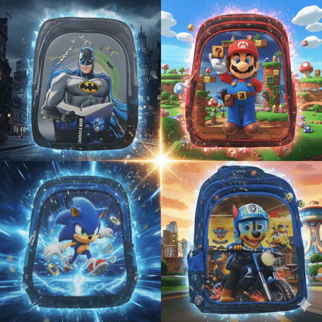 Gemini_Generated_Image_yqfulyqfulyqfuly MOCHILA ESCOLAR 3D MENINOS - VÁRIOS PERSONAGENS | 3 DIVISÓRIAS - Imagem 1