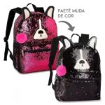 MOCHILA CACHORRO PAETÊ MÁGICO MUDA DE COR COM CHAVEIRO - Clio Style - Imagem 2