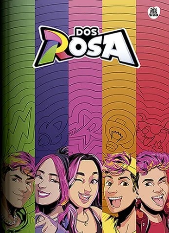 CADERNO BROCHURÃO "DOS ROSA" - 80fls | CARTELA DUPLA DE ADESIVOS - ANIMATIVA - Imagem 3