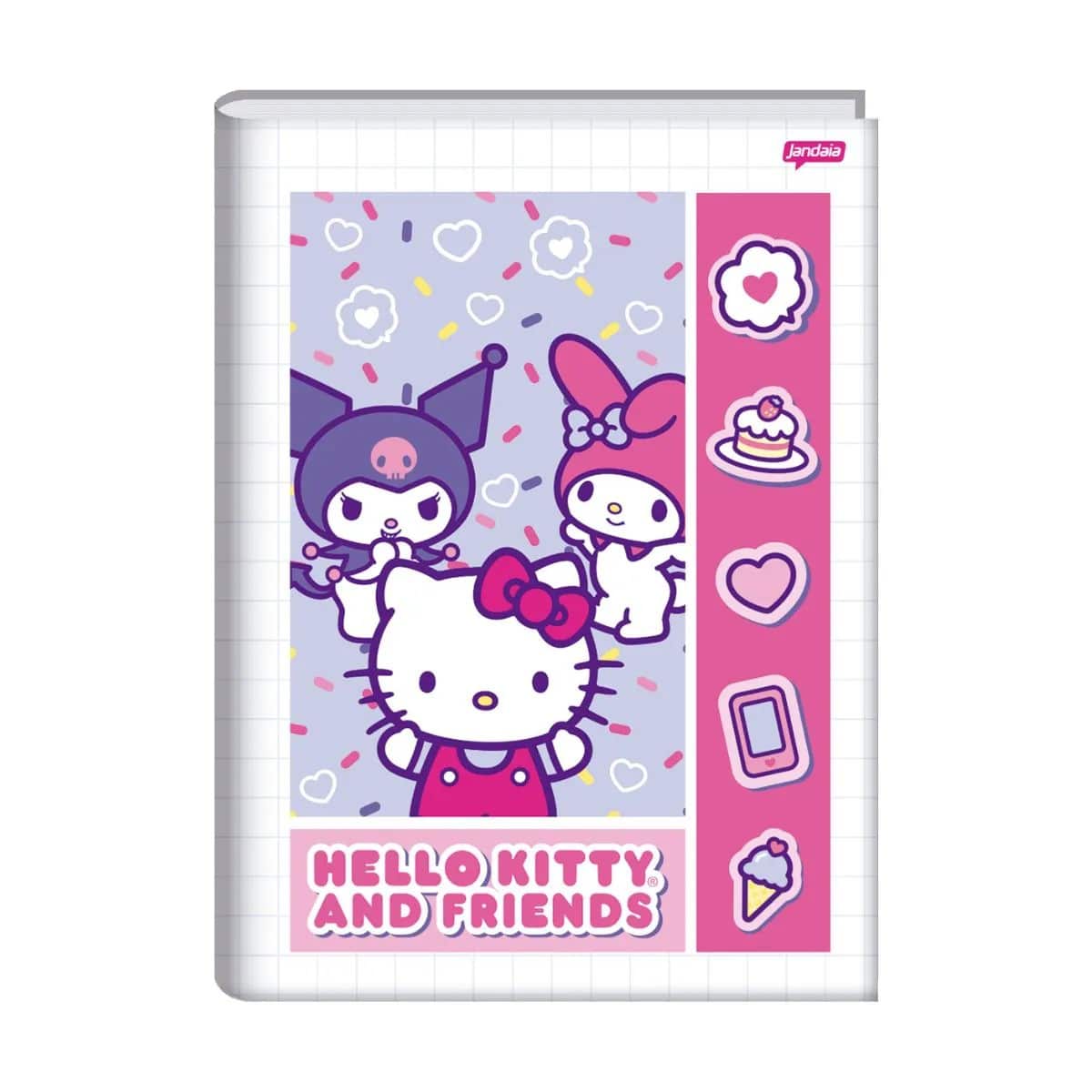 CADERNO BROCHURÃO HELLO KITTY - GRANDE | COM ADESIVOS - JANDAIA - Imagem 8