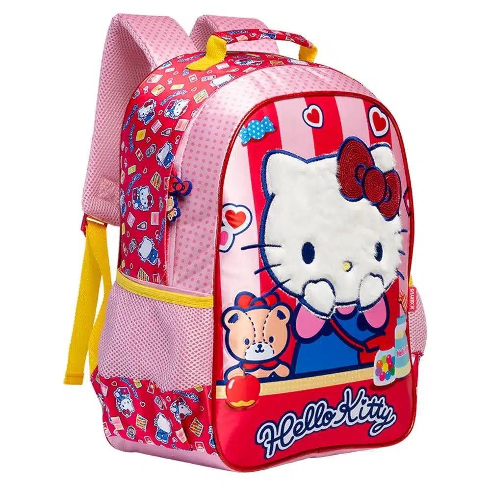 Mochila Escolar Hello Kitty Cetim Pelúcia - Xeryus - Imagem 1