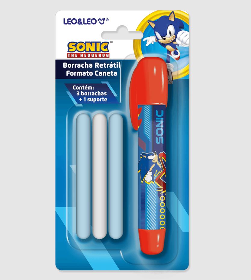 3170 - BORRACHA RETR SONIC BORRACHA CANETA RETRATIL SONIC COM 3 REFIL - LEO E LEO - Imagem 1