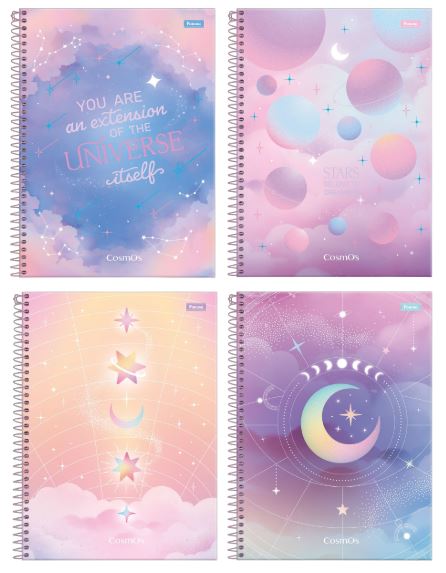 3968 - ESPIRAL COSMOS CADERNO UNIVERSITÁRIO COSMOS CAPA DURA 15 MATERIAS 240FLS - FORONI - Imagem 1