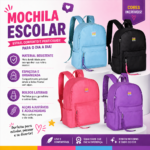 MOCHILA ESCOLAR YOUR DREAMS - CLIO | 4 CORES DISPONÍVEIS | DE COSTAS