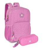 KIT MOCHILA ESCOLAR + ESTOJO POP IT FLOR - CLIO | 3 CORES DISPONIVEIS | DE COSTAS - Imagem 4