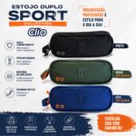 ESTOJO ESCOLAR DUPLO SPORT COLLECTION - CLIO | 3 CORES DISPONIEVEIS | ZIPER DUPLO