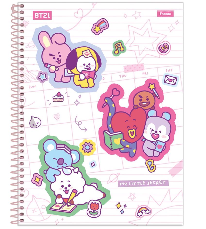 4259 4260 - BT21 01 E 10 MATERIAS_3 Caderno Universitário BT21 | Capa dura | 80fls | 1 matéria - Foroni - Imagem 1