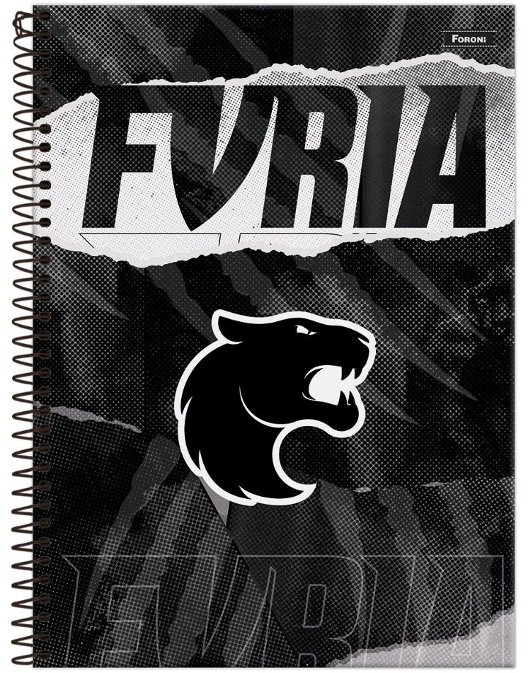 4268 - 4311 FURIA_1 Caderno Universitário FURIA | Capa dura | 240fls | 15 matérias - Foroni - Imagem 1